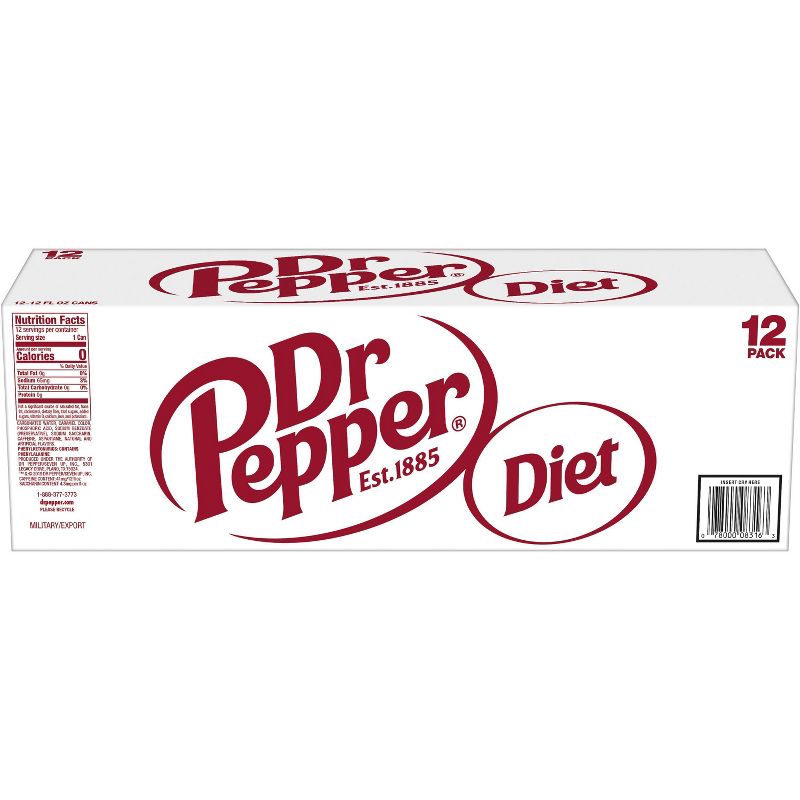 Diet Dr Pepper Soda - 12pk/12 fl oz Cans, 5 of 8