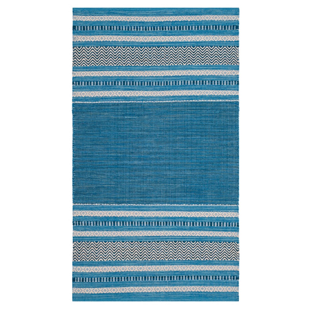 Blue/Gray Stripe Woven Accent Rug 3'x5' - Safavieh