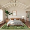 9'x12' Washable Rug Area Rugs Indoor, Animal Print Rug Non Slip Low Pile Forest Stain Resistance Carpet light green - 2 of 4