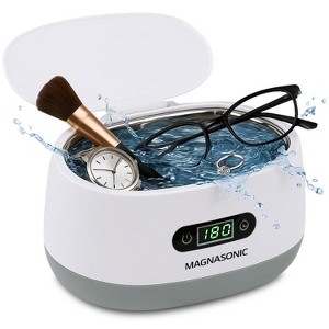 Magnasonic Ultrasonic Jewelry Cleaner Machine, 20oz Tank for Rings, Necklaces, Glasses, Watches, & Dentures - White - 1 of 4