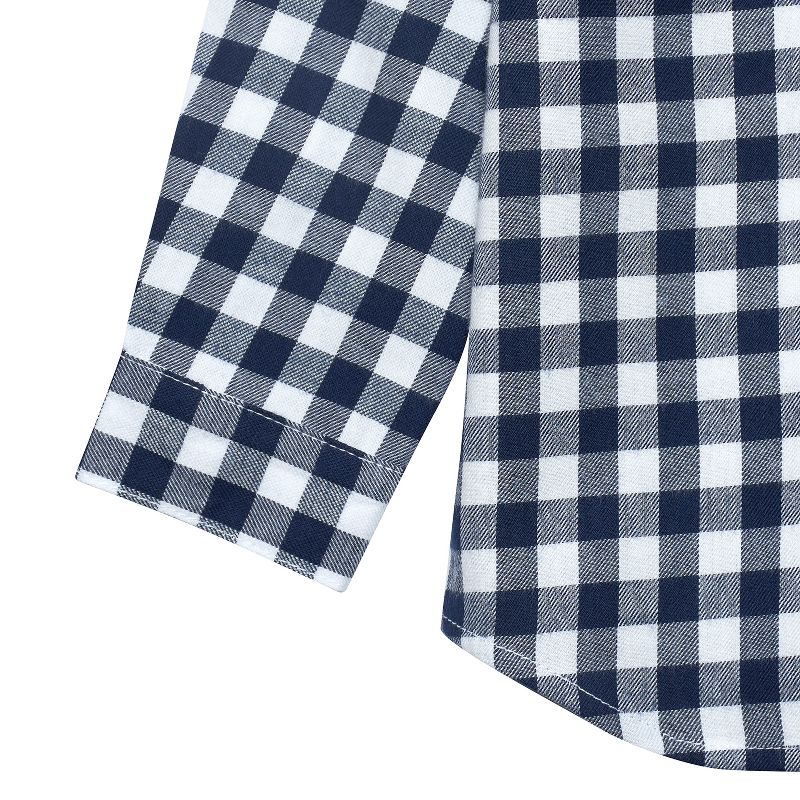Gerber Infant and Toddler Boys' Woven Collard Button Down Plaid Shirt, 4 of 10