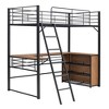 Whisen Stylish Design Metal Frame Loft Bed with Shelves and L-shaped Desk - 3 of 4
