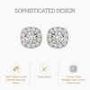 Gilded Lab-Grown Diamond Sterling Silver & 14KT Yellow Gold-Plated Silver Stud Earrings for Women, Cushion Halo Shaped, 1/4, 1/2, 1 Carat Total Weight - 2 of 4