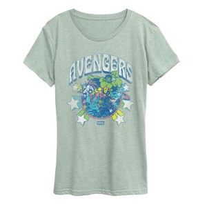 Women's - Marvel - Avengers Stars Short Sleeve Graphic T-Shirt - 1 of 3