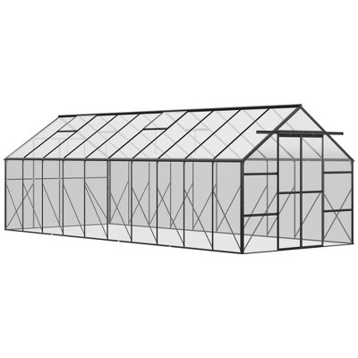 Outsunny 2' X 8' Aluminum Greenhouse Polycarbonate Walk-in Garden ...