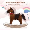 Ruvalino Baby Bouncers and Rockers Toddler Chair Plush Rocking Horse Toy with Scarf for Playroom Living Room, Brown, 25.5"*10.3"*21.8" - 4 of 4