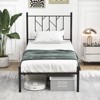 Infans Twin Size Metal Platform Bed Frame Vintage Headboard Mattress Foundation Black - 3 of 4