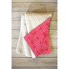 Sewzinski Striped Circle Squares Pink Fleece Throw Blanket -Deny Designs - 2 of 2