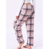 INSPIRE CHIC Women's Fuzzy Fleece Plush Plaid Pajama Pants Winter Warm Lounge Sleepwear with Pockets Bottoms - 4 of 4