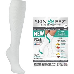 Skineez Medical Grade Advanced Healing Compression Socks 30-40mmHg, White, Black or Tan, Small - X Large Sizes, 1 Pair - 1 of 3