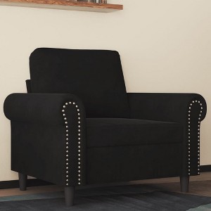 vidaXL Sofa Chair Black 23.6 in. Velvet - 1 of 4