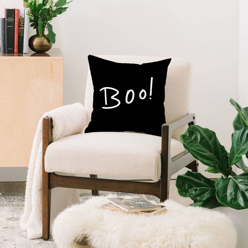 Lisa Argyropoulos 'Halloween Boo' Typography Square Throw Pillow Black - Deny Designs, 3 of 6