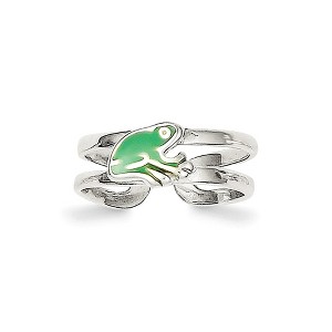 Black Bow Jewelry Green Enameled Frog Toe Ring in Sterling Silver - 1 of 2
