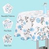 PiccoCasa Round Vinyl Water Oil Resistant Printed Tablecloths Blue Flower 70" Dia - 3 of 3