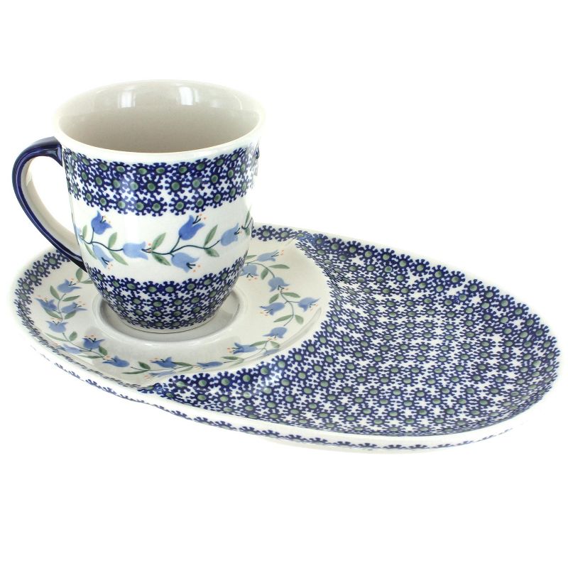 Blue Rose Polish Pottery P006 Manufaktura Breakfast Plate & Breakfast Mug Set, 1 of 3