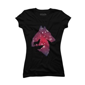 Junior's Design By Humans Funny Christmas wolf with snowfall outfit adults baby kids T-Shi By NekoShop T-Shirt - 1 of 3