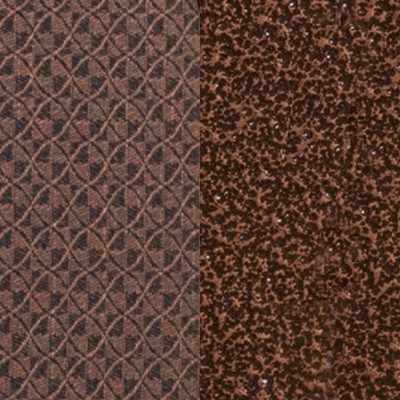 Brown Patterned Fabric Teardrop Back Stacking Banquet Chair with Copper Vein Frame