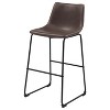 Brown and Black 39.5" High Armless Bar Stools (Set of 2) - 4 of 4