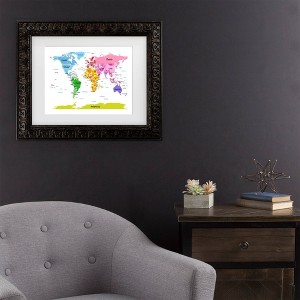 Trademark Fine Art Michael Tompsett World Map for Kids' II Matted Framed Art  - 1 of 4