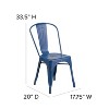 Distressed Antique Blue Metal Indoor-Outdoor Stackable Chair Flash Furniture 4 Pk 
