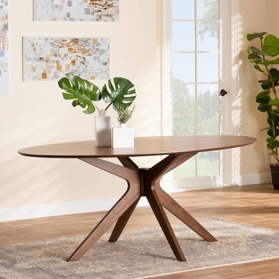 Monte Mid-Century Walnut Oval Dining Table for Six