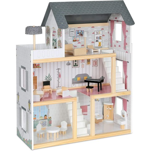 Large wooden barbie clearance house