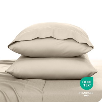 Sand Hypoallergenic Microfiber Queen Pillowcases Set of 2