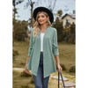 Womens Cardigan Solid Color Cable Knit Long Sleeve Open Front Cardigan Sweater Top - 3 of 4