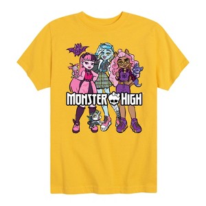 Boys' - Monster High - Group With Pets Short Sleeve Graphic T-Shirt - 1 of 4