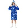 Joyfy  Christmas Kids Robe for Boys, Hooded Boys Bath Robe with Sea Shark Pattern, Kids Christmas Pajamas - 2 of 4