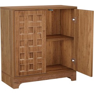 Tribesigns Sideboard Buffet Cabinet with Storage, 57.5-Inch Farmhouse Wood Credenza Storage Cabinet with Doors, Walnut - 1 of 4