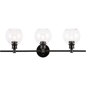 Elegant Lighting Collier 3 light Black and Clear glass Wall sconce - 1 of 4