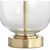 Pacific Coast Lighting Sophie 29" Tall Teardrop Modern End Table Lamp USB Port Gold Clear Brass Finish Glass Single Double Shade Living Room Charging - 4 of 4