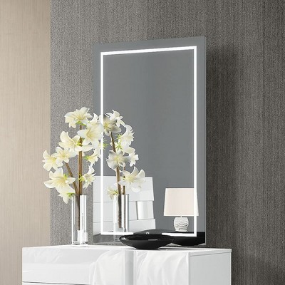 Whiteline Modern Living Brett LED Rectangular Mirror, No Frame