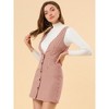 Allegra K Women's V Neck Gingham Check Pinafore Overalls Suspenders Plaid Print Dress - 4 of 4
