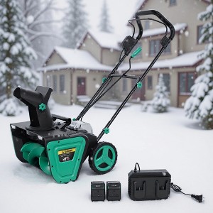 Garvee Snow Blower 20 Inch, Snow Blower Cordless with 180¡ã Rotating Chute for Driveway, Patio, Sidewalk, Blue/Black - 1 of 4