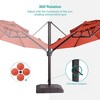 Sonkuki 11Ft Double Top Aluminum Cantilever Patio Umbrella with Base for Patio Deck Garden - 4 of 4