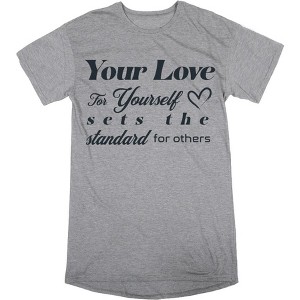 "Your Love for Yourself Sets the Standard for Others" Women's Crew Neck Short Sleeve Top - 1 of 2