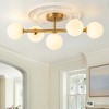 LLHZSY 5-Light Dimmable Semi Flush Mount Ceiling Light with Globe Opal Shade - W26 2/5" - 2 of 4