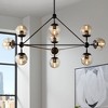Possini Euro Design Gable Black Large Chandelier 41 1/2" Wide Mid Century Modern Cognac Glass Shade 10-Light Fixture for Dining Room Kitchen Island - 2 of 4