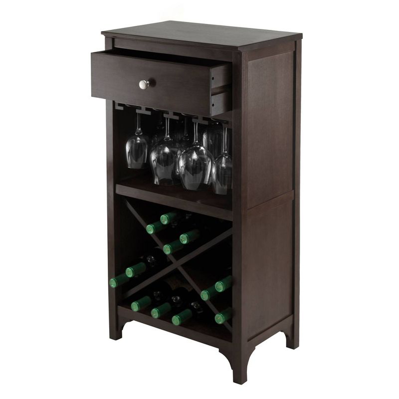 Ancona Wine Cabinet Modular Set Wood/Black - Winsome, 5 of 7