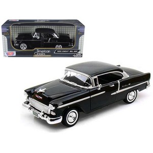 1955 Chevrolet Bel Air Hard Top Black 1/18 Diecast Model Car by Motormax - 1 of 3