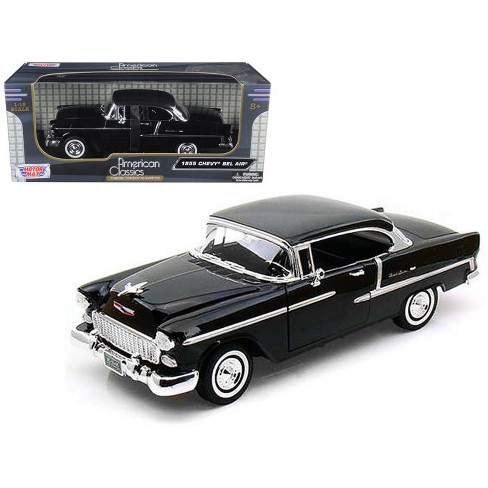 1955 Chevrolet Bel Air Hard Top Black 1/18 Diecast Model Car by Motormax