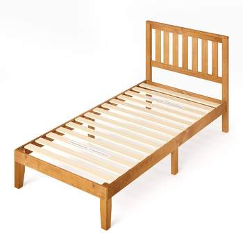 Twin Alexia Standard Wood Platform Bed Frame with Headboard Natural - Zinus