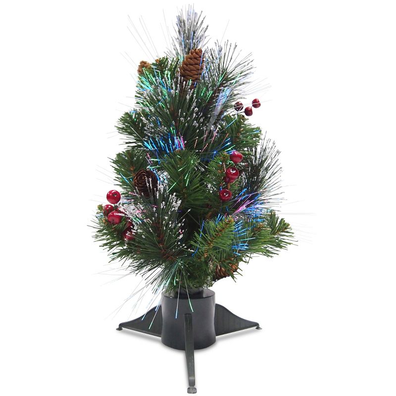National Tree Company 1.5 ft Artificial Mini Christmas Tree,Crestwood Spruce, with Pine Cones, Berry Clusters, Frosted Branches, 1 of 5