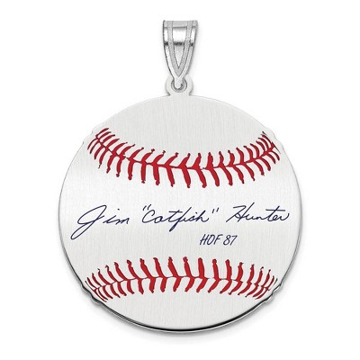 Black Bow Jewelry Sterling Silver Catfish Hunter Signature MD Enamel Baseball Pendant