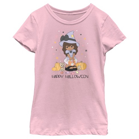 Stuepige lækage Fejde Girl's Precious Moments Happy Halloween Little Witch T-shirt : Target