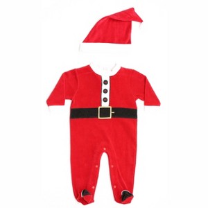 Just Love Christmas Coverall for Baby & Infant with Matching Santa Hat - 1 of 2