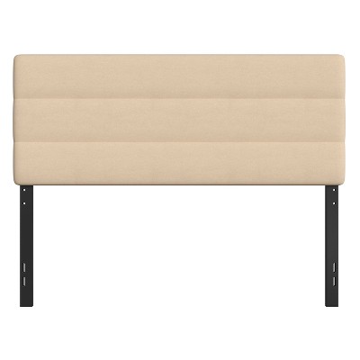 Cream Upholstered Queen Tufted Headboard with Adjustable Height