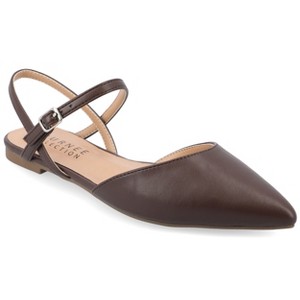 Journee Collection Women's Martine Narrow Width SuperNatural Shades Buckle Pointed Toe Flats - 1 of 4